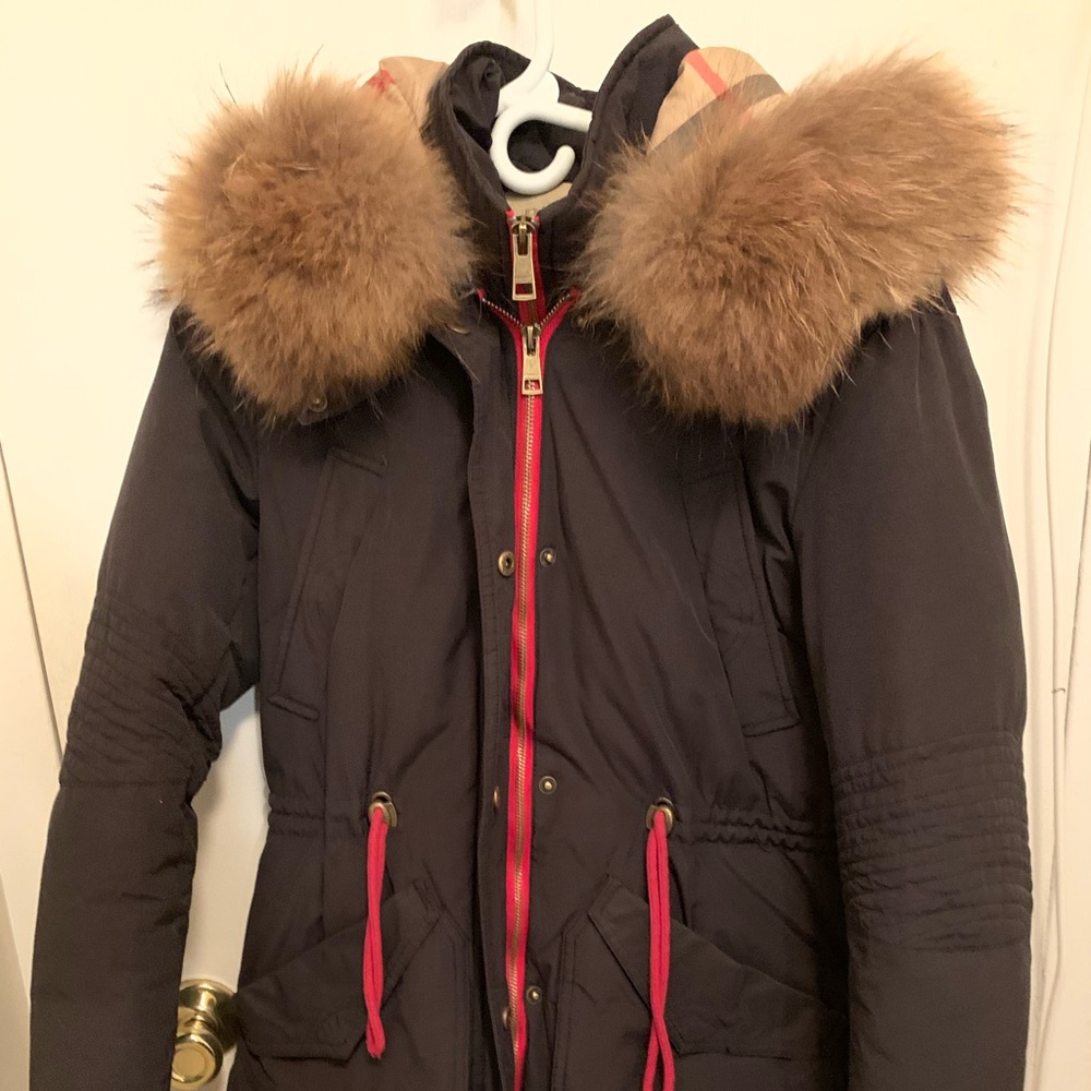 Burberry Brit Fur hood trim puffer coat